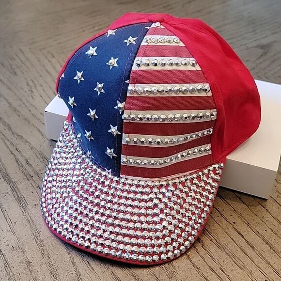 Blingy American flag hat One Size ❤️🤍💙 - Picture 8 of 8